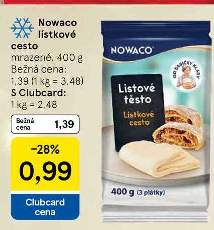 Nowaco lístkové mrazené, 400 g 