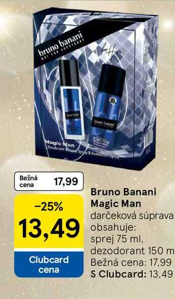 Bruno Banani Magic Man darčeková súprava obsahuje: sprej 75 ml, dezodorant 150 ml