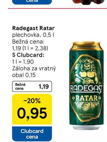 Radegast Ratar plechovka, 0,5l
