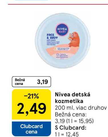 Nivea detská kozmetika 200 ml, viac druhov
