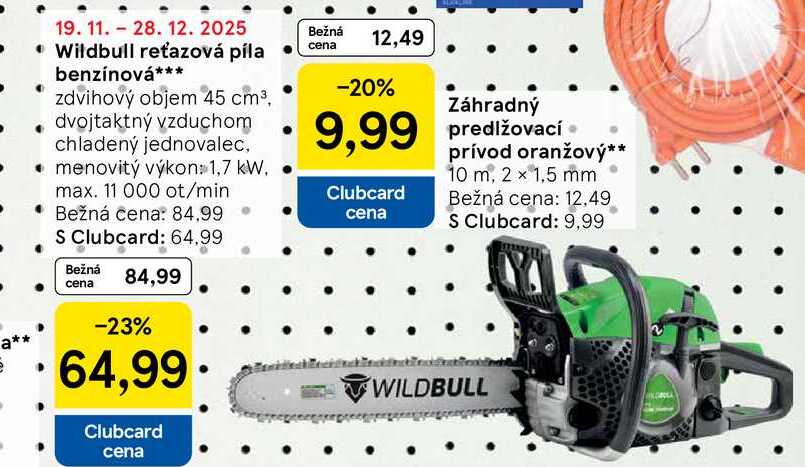 Wildbull reťazová píla benzínová