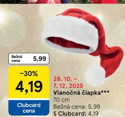 Vianočná čiapka 70 cm 