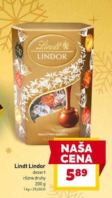 Lindt Lindor dezert rôzne druhy 200 g 