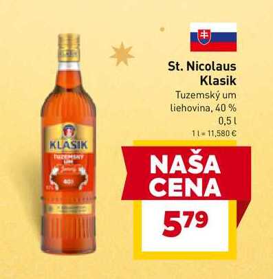 St. Nicolaus Klasik Tuzemský rum liehovina, 40% 0,5l