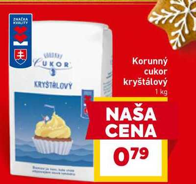 Korunný cukor kryštálový 1 kg