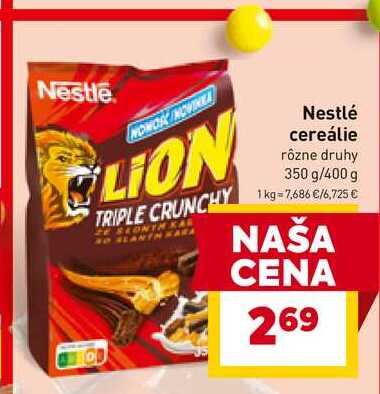 Nestlé cereálie rôzne druhy 350 g/400 g