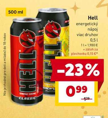 Hell energetický nápoj viac druhov 0,5l