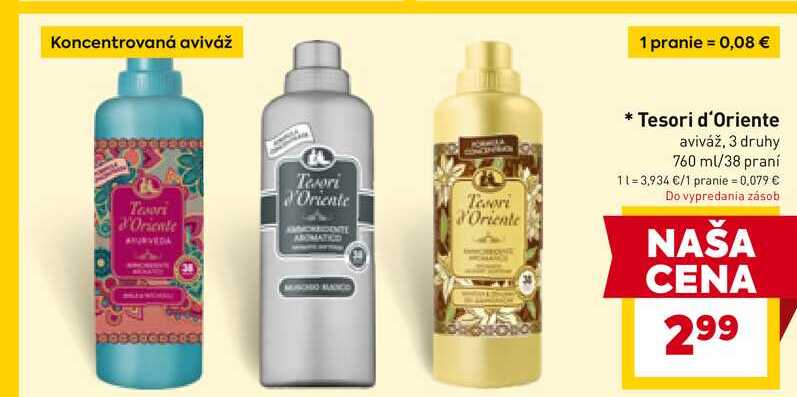 Tesori d'Oriente aviváž, 3 druhy 760 ml/38 praní 