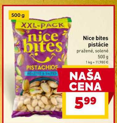Nice bites pistácie pražené, solené 500 g