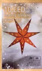 Vianočná LED papierová hviezda do okna