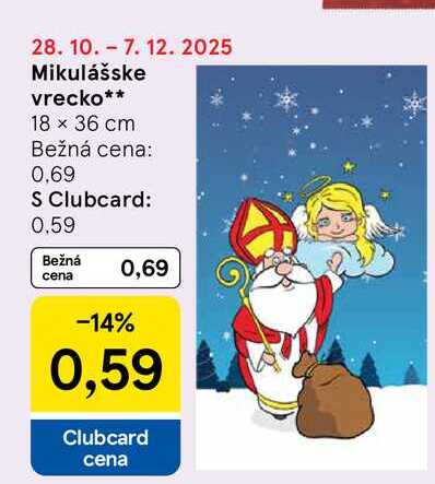 Mikulášske vrecko 18 × 36 cm