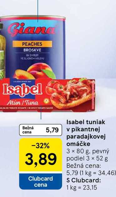 Isabel tuniak v pikantnej paradajkovej omáčke 3 x 80 g