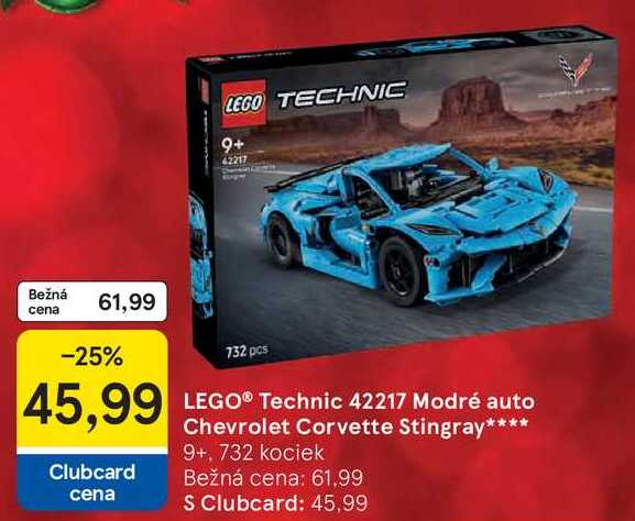 LEGO TECHNIC 9+ 42217 Modré auto Chevrolet Corvette Stingray 9+, 732 kociek