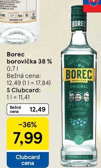 Borec borovička 38% 0.7l