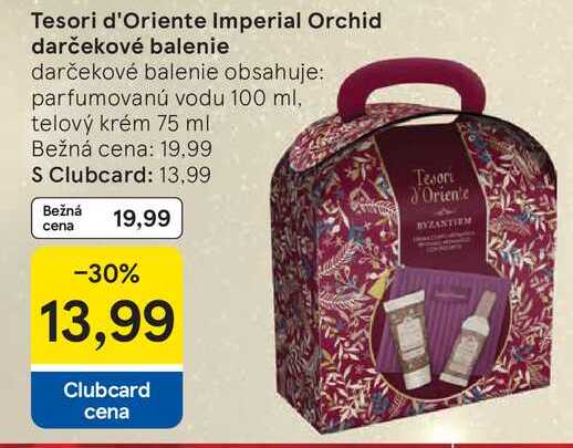 Tesori d'Oriente Imperial Orchid darčekové balenie obsahuje: parfumovanú vodu 100 ml, telový krém 75 ml