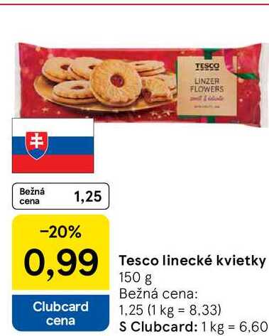 Tesco linecké kvietky 150 g