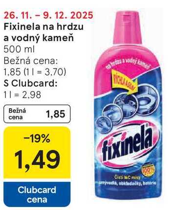 Fixinela na hrdzu a vodný kameň 500 ml 