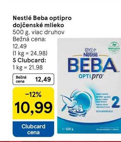 Nestlé Beba optipro dojčenské mlieko 500 g