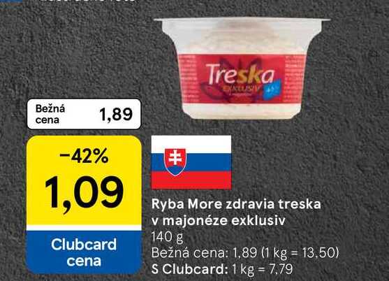 Ryba More zdravia treska v majonéze exklusiv 140 g 