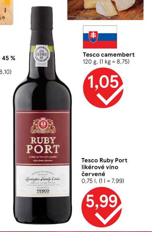Tesco Ruby Port likérové víno červené 0,75l