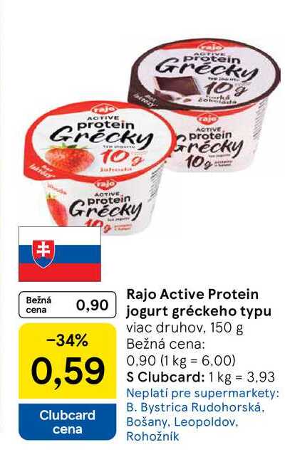 Rajo Active Protein jogurt gréckeho typu viac druhov, 150 g