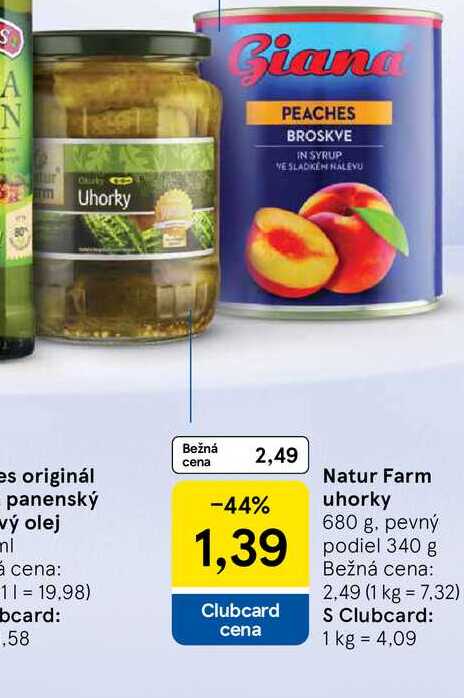 Natur Farm uhorky 680 g pevný podiel 340 g 