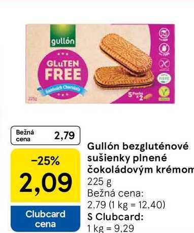 Gullón bezgluténové sušienky plnené čokoládovým krémom 225 g 