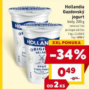 Hollandia Gazdovský jogurt biely, 200 g
