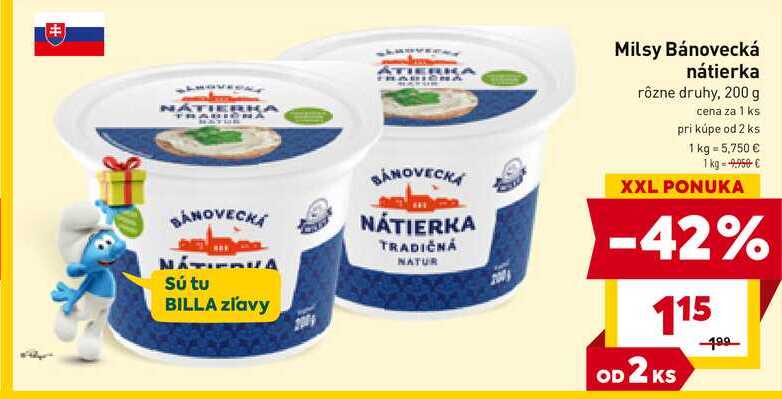 Milsy Bánovecká nátierka rôzne druhy, 200 g 