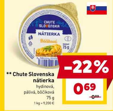Chute Slovenska nátierka hydinová, pálivá, bôčiková 75 g