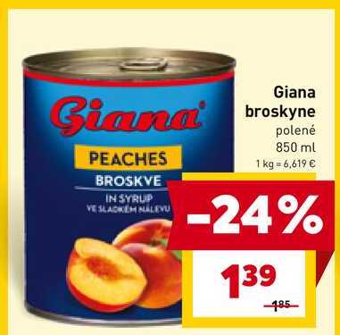Giana broskyne polené 850 ml 