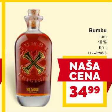 Bumbu rum 40% 0,7l