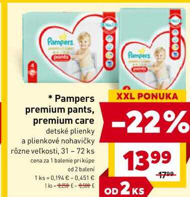 Pampers premium pants, 31-72 ks 