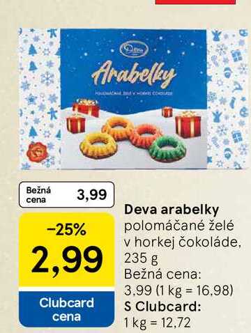 Deva arabelky polomáčané želé v horkej čokoláde, 235 g 