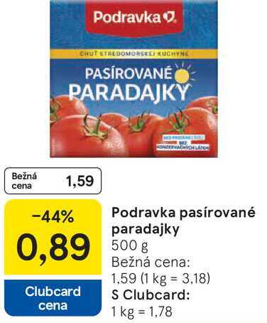 Podravka pasírované paradajky 500g