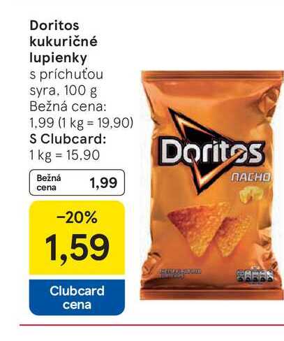 Doritos kukuričné lupienky s príchuťou syra, 100 g