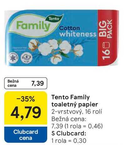 Tento Family toaletný papier 2-vrstvový, 16 rolí 