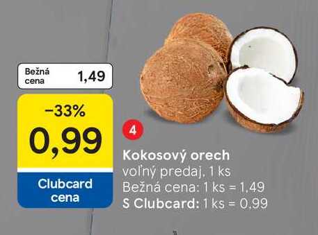 Kokosový orech voľný predaj, 1 ks 