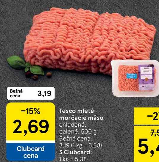 Tesco mleté morčacie mäso chladené, balené, 500 g