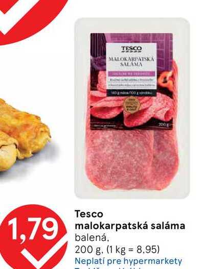 Tesco malokarpatská saláma balená 200 g