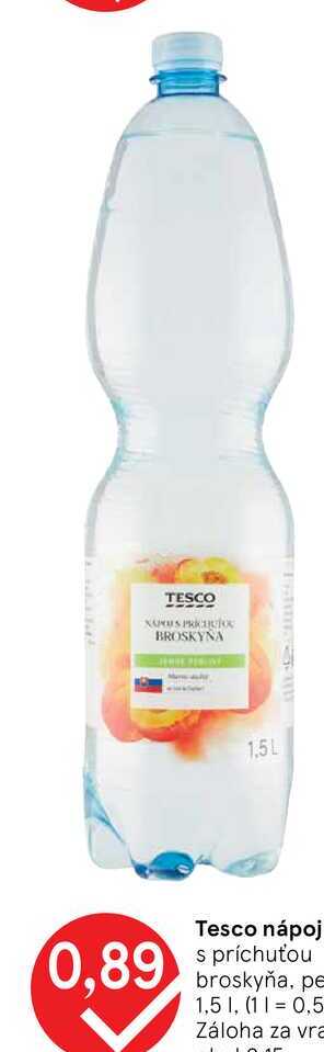 Tesco nápoj s príchuťou broskyňa 1,5l