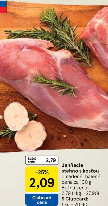 Jahňacie stehno s kosťou chladené, balené cena za 100 g
