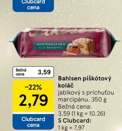 Bahlsen piškótový koláč jablkový s príchuťou marcipánu, 350 g