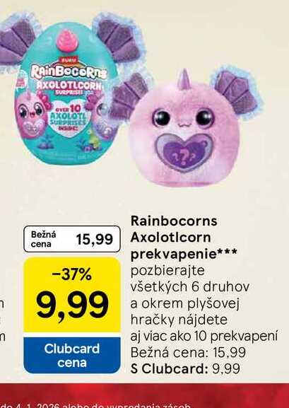 Rainbocorns Axolotlcorn prekvapenie