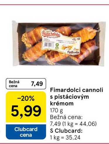 Fimardolci cannoli s pistáciovým krémom 170 g