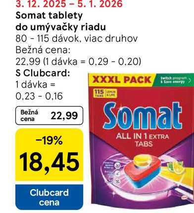 Somat tablety do umývačky riadu 80-115 dávok