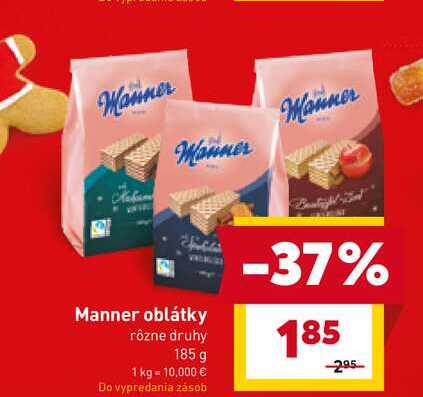 Manner oblátky rôzne druhy 185 g 