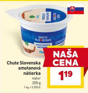 Chute Slovenska smotanová nátierka natur 200 g 