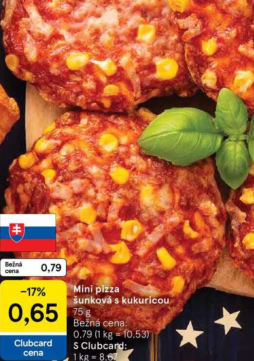 Mini pizza šunková s kukuricou 75g