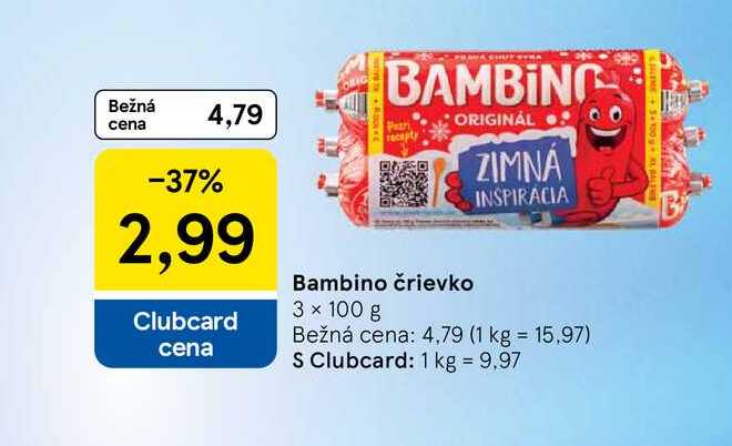 Bambino črievko 3 × 100 g 